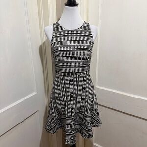 LOFT Geometric Knit Shift Dress Womens 8 Petite